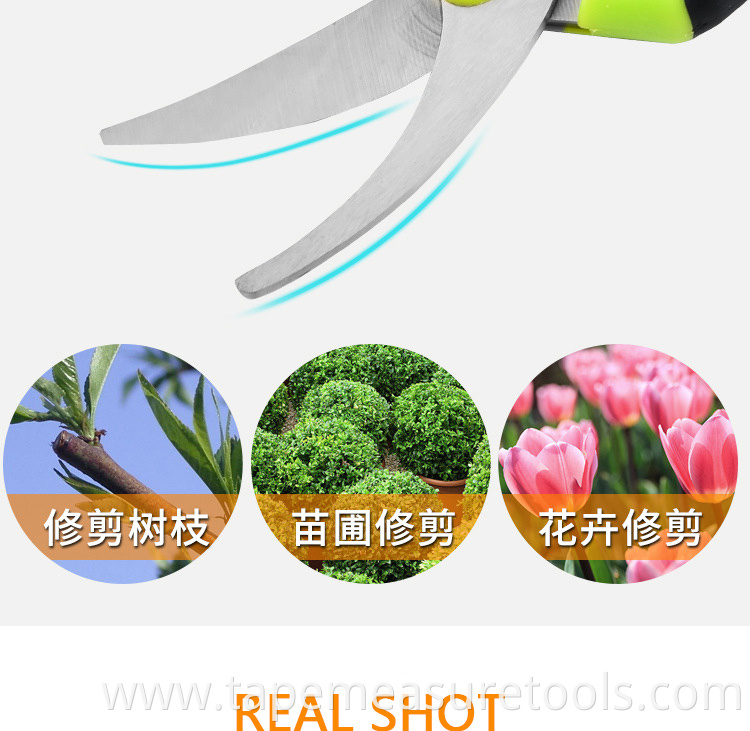 Curved blade head gardening scissors garden pruning shears non-slip labor-saving branch shears good quality scissors